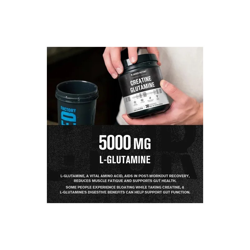 Jacked Factory Creatine Y Glutamine, 30 Porciones Sin Sabor