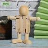 Wooden Robot, 10PCS Unfinished Wooden Robot Adjustable Figures Nature Bodies