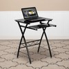 Flash Furniture Norris Black Tempered Glass Computer Desk with Pull-Out