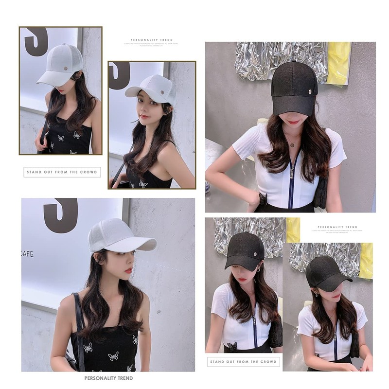 G-tiamo Women's Glittering Glitter Stone Cap, Mesh, Cute, Deep, Small