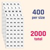 2cm Clothing Size Sticker Labels - 5 Sizes (XS, S,