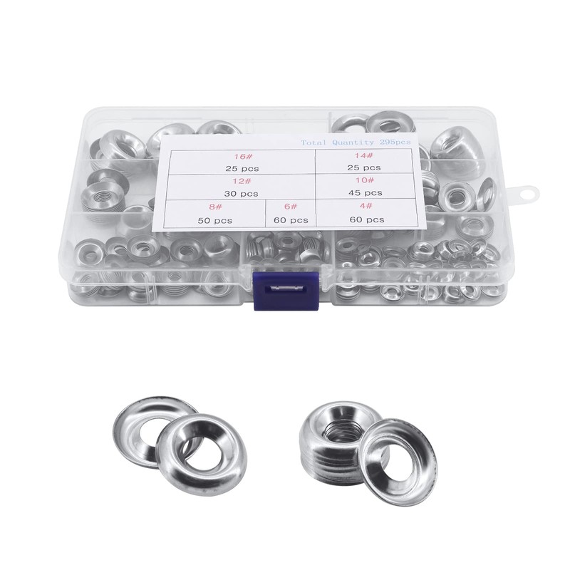Yuhtech 296-Piece Washers Countersunk Washers Set, M4-M16 Stainless Steel Washers