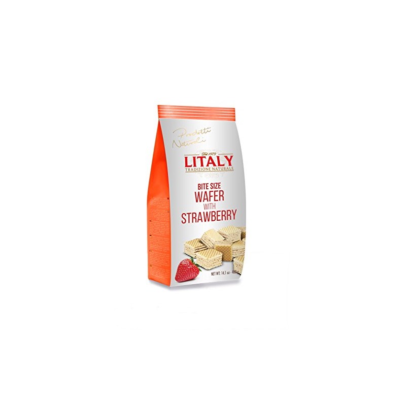 Litaly Bite Size Wafers with Strawberry, 14.1 Ounce