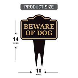 Beware of Dog Yard Sign 10” x 14” - Rust-free Aluminum Home Security Sign for Lawn, Not Responsible Warning Dog Sign with Integrated Stake, VP3837