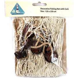 Deko Fischernetz Beige ca. 120 x 250cm mit Schwimmern