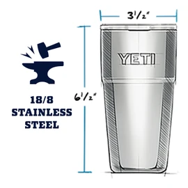 YETI Rambler Stackable Pint, Vacuum Insulated, Stainless Steel with MagSlider Lid, Nordic Purple