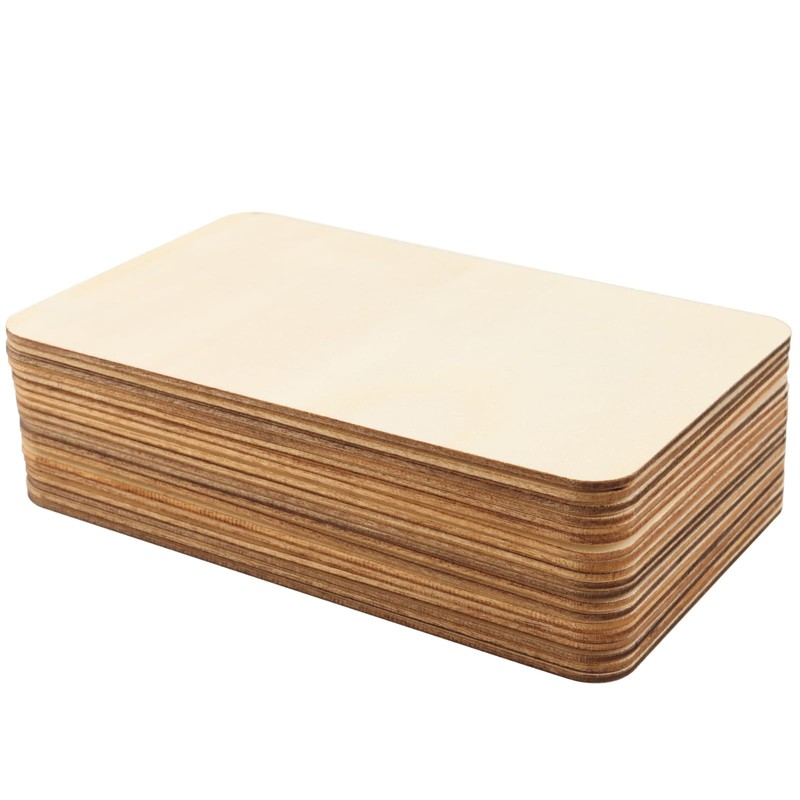 50 PCS 6 x4 Inch Unfinished Basswood Blanks, Rectangle Wood