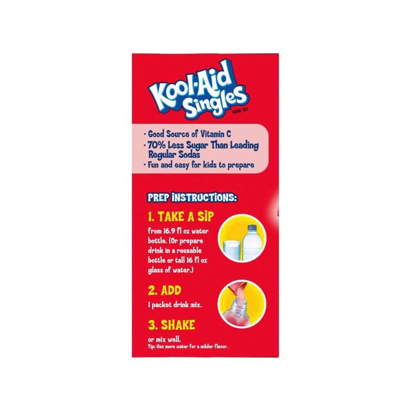 Kool-Aid Cherry Unsweetened Soft Drink Mix, 0.13-Ounce Envelopes(Pack of 48)