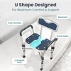 Shower Chair U-Shape Seat (450lb) Heavy Duty - Padded Armrests