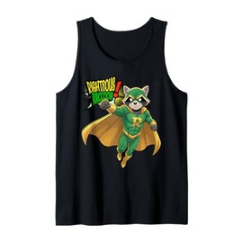 'Righteous Raccoon Superhero s Retro Comic Strip Tank Top