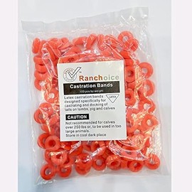 Latex Castration Bands for Goat Castration Rings for Lambs 100pcs Orange