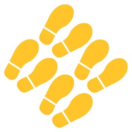 YOKIVE 4 Pair Footprint Floor Stickers, PVC Shoes Footprints Floor Step Stair Applique Stickers for Classroom, Office Decor, Stair, Steps, Room (Yellow, 11x4.2-inch)