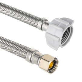 2-Pack EFIELD 16-inch Length Toilet Water Supply Connector Line, 7/8 Female Ballcock Thread x 3/8" COMP,(HOSE051)