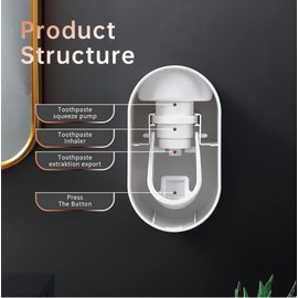 Vivva Toothpaste Dispenser,Automatic Toothpaste Squeezer Dispenser for Kids & Family Shower,Wall Mount Bathroom Accessories(White)