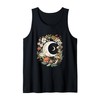 Crescent Moon with Flowers and Mushrooms Celestial Botanical Tank Top