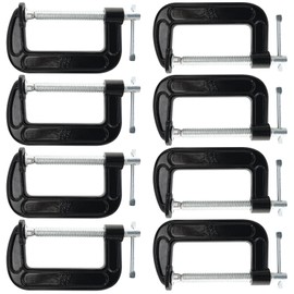 VUAOHIY C Clamp, 8 Pcs 6 Inch Heavy Duty Steel C Clamps Set, Cast Iron Frame T-handle C-Clamps for Woodworking, Welding, Building, Automotive Applications (8, 6 Inch)
