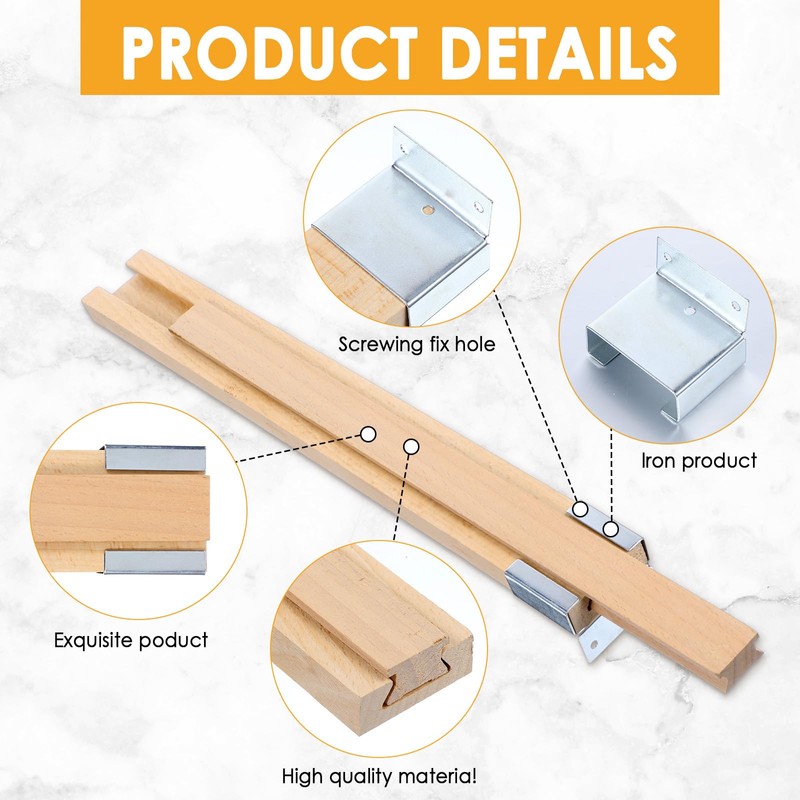 4 Pack Wooden Drawer Slides Bottom Mount Classic Center Guide