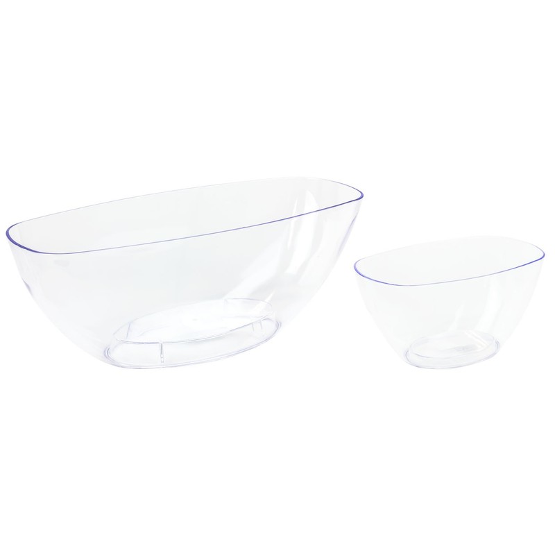 Plastic clear transparent ovale flowerpot COUBI 36 cm with raised
