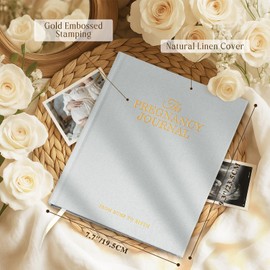 Lanpn My Pregnancy Journal Memory Book for First Time Mom, 156 Page Pregnant Announcement Must Have Planner Scrapbook, Pregnancy Tracking Diary Mom to Be Keepsake Gift for Expecting New Parent Grey