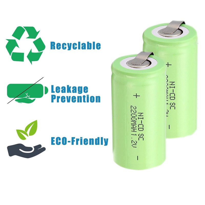 Odstore Ni-Cd Rechargeable Battery Sub C SC Batteries (Green*20)