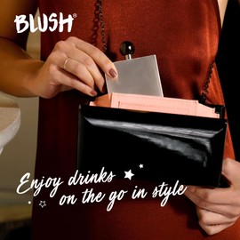 Blush VIP Incognito Clutch Hidden Flask for Liquor, Discreet Flasks, Secret Hiding Containers for Wine, Travel, Party, 3 oz, Set of 1, Black