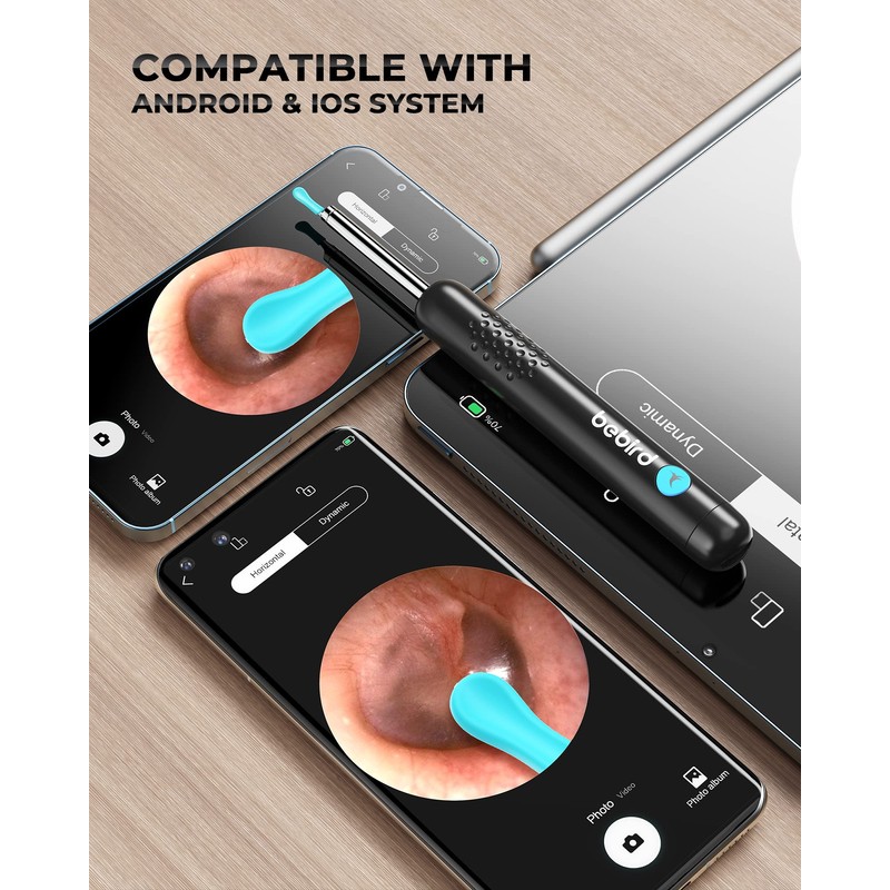 Ear Wax Removal Tool Camera, R1 Upgraded Anti-Fall Off Eartips
