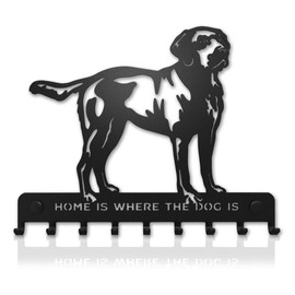 Key Holder for Wall Labrador Retriever Dog (8-Hook Rack) Decorative, Metal Hanger for Front Door, Kitchen, or Garage | Store House, Work, Car, Vehicle Keys | Vintage Decor