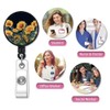 Sunflower Retractable ID Card Badge Holder with Alligator Clip, Name