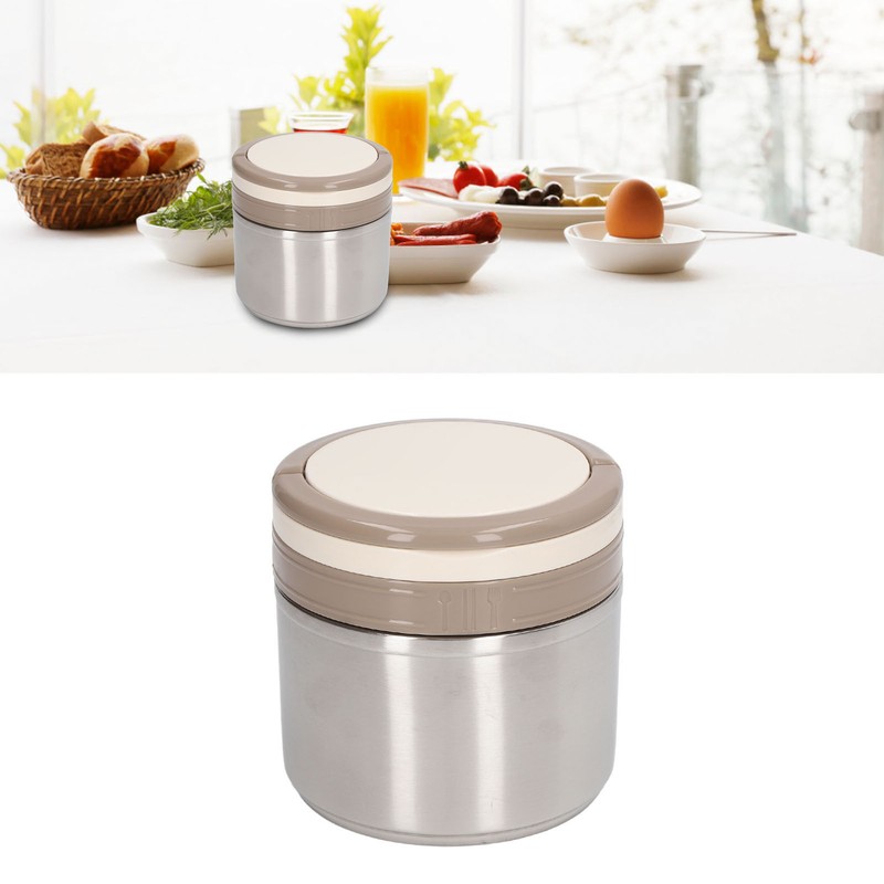 304 Stainless Steel Porridge Box Portable Round Insulated Lunch Container