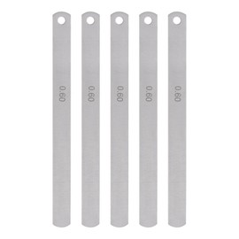 sourcing map 5pcs Mn Steel Feeler Gauge 0.6mm Thickness 150mm Length Metric Filler Thickness Gage Gap Measuring Tool Single Blade