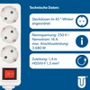 Unitec socket strip 3-fold with switch, 1.4 m. White, 445211.