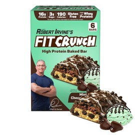 Fit Crunch- “FITCUNCH Barritas Proteínas Tamaño Snack, Diseñadas por Robert Irvine, Barra horneada de 6 capas, 3g de Azúcar, Glute