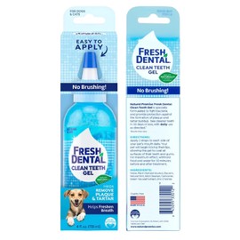 Fresh Dental Dog Toothpaste for Teeth Cleaning, Dog Breath Freshener, Easy Plaque & Tartar Remover Gel, No Toothbrush Needed, Effortless Dental Care, Minty Flavored Toothpaste, Made in USA, 4oz.