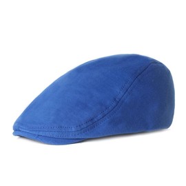 ikasus Men's Cotton Flat Ivy Gatsby Newsboy Driving Hat Cap Hunting Driving Beret Blue