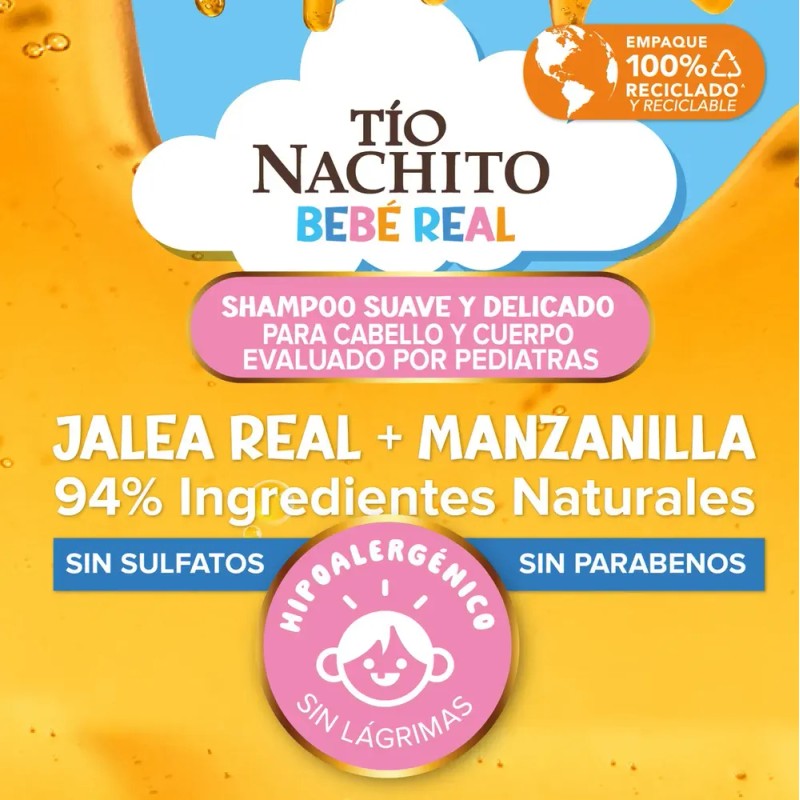 Tío Nachito Shampoo bebés para Cabello y Cuerpo 400ml