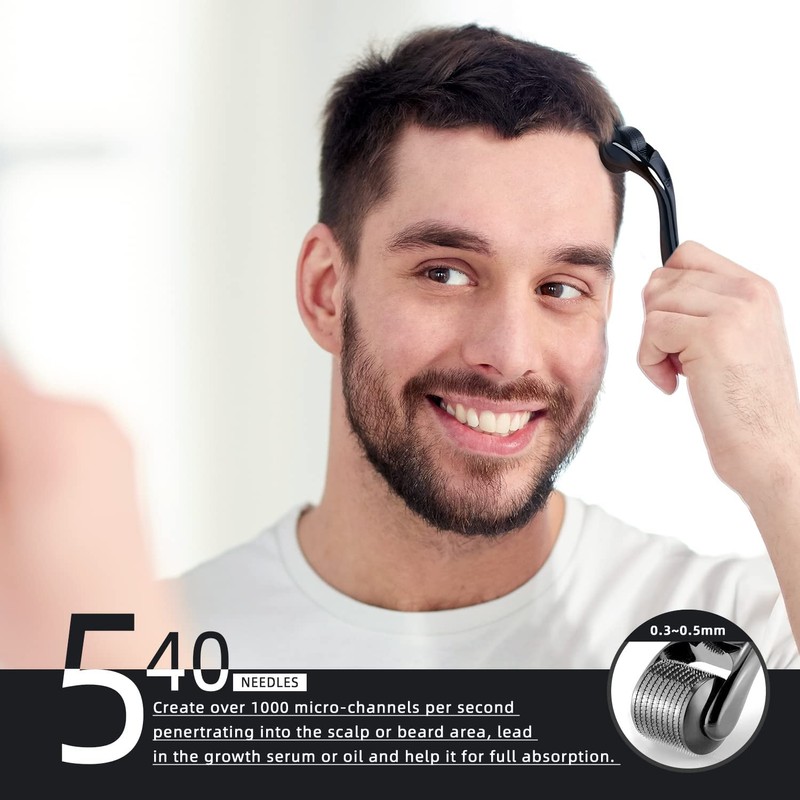 AUDUODUO® Derma Roller 0.3 mm with Real Silver Needles, Micro