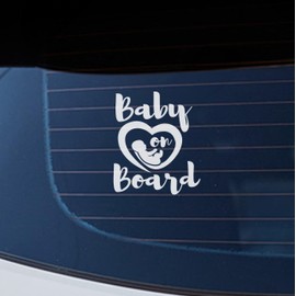 Baby on Board Signs for Car, 6.5 x 5 Baby on Board, Waterproof and UV-Resistant Baby on Board Sticker, Durable Baby Sign for Safety Awareness, Easy to Apply for Window or Bumper