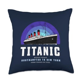 RMS Titanic Gifts for Titanic Lovers RMS Men Boys Children Titanic Enthusiasts Gifts Throw Pillow, 18x18, Multicolor