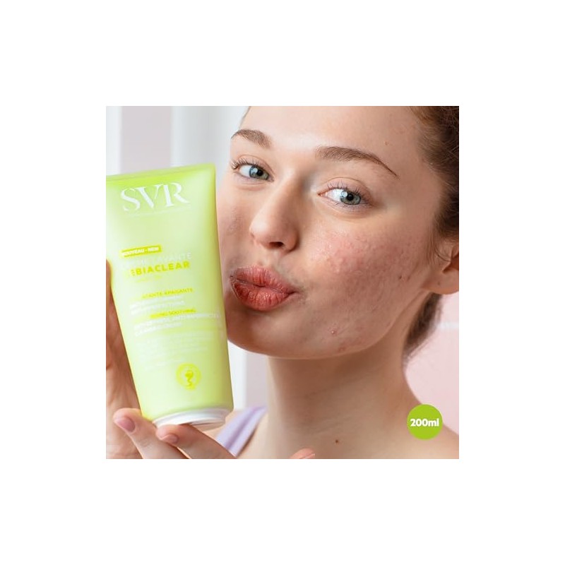 SVR Sebiaclear Creme Lavante, Crema Limpiadora para Piel Grasa y/o