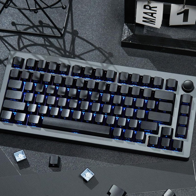 PBT Doubleshot Keycaps Backlit Black Key caps Set 131 Keys