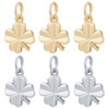 Beebeecraft 40Pcs/Box 2 Colors Four Leaf Clover Charms 18K Gold&