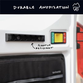 VanEssential 12" Venture Track T-6 Aluminium L-Track Black Anodized (Semi Circle Profile) - 2 Pack