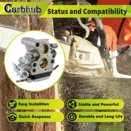 Carbhub 574719402 545072601 Carburetor for Husqvarna 235 235E 236 236E 240 240E Chainsaw Jonsered CS2238 CS2234 Red Max GZ380 Replace 586936202 Zama C1T-W33C Carb with Air Filter Spark Plug