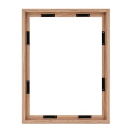 MCS Canvas Float Frames 18x24 Frame, Walnut Woodgrain Frame for Finished Canvases, Vertical & Horizontal Wall Hanging Large Frame with Adhesive for Canvas Paintings (1-Pack)