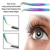 2-Piece Professional Lash Tool Set - Rainbow Stainless Steel Tweezers