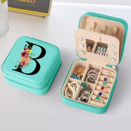 Parima Bridesmaid Gifts Gifts for Wedding Day - Bridesmaid Proposal Gifts Bridal Shower Gift Bride To Be Maid Of Honor Matron Of Honor Bachelorette Gifts for Bride Jewelry Box - Letter B, Blue