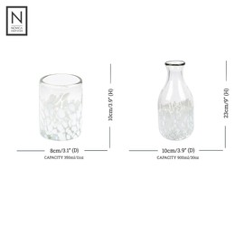 NOVICA Artisan Handblown Recycled Glass Carafe Cup in White Clear Mexico Tableware Drinkware (Pair)