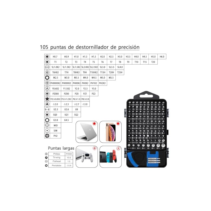 KIROGILY Juego de Desarmadores 138 en 1, para Phone, Laptop,