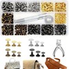 Yiarsky Leather Rivet Set, 180 Sets Metal Rivets Double Cap