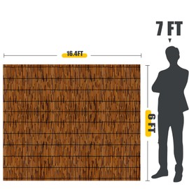 MOVDEET 1 Pack Reed Fencing Rolls, Decorative Bamboo Fencing 6ft High Roll Reed Screen, Bamboo Reed for Balcony Patio Garden Backyard Outdoor